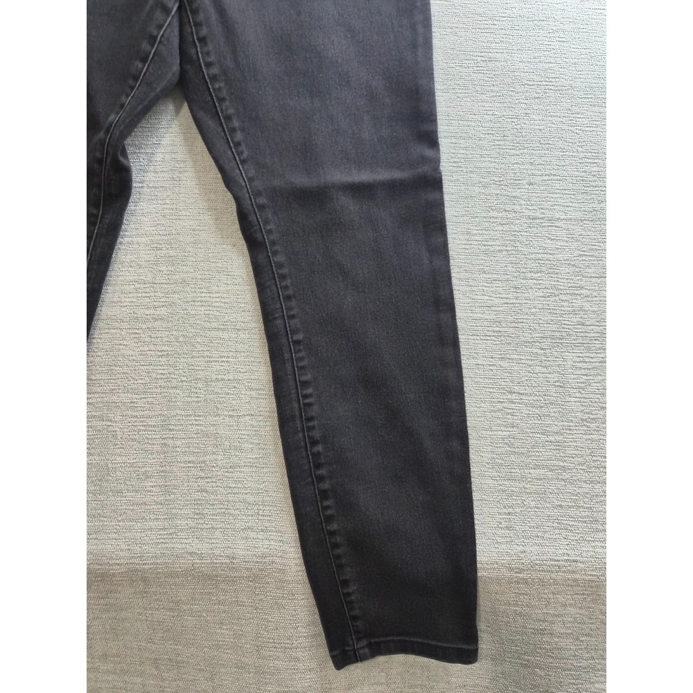 Tahari Jeans Womens 8/29 Black Denim Dark Wash Cotton Stretch Tapered Leg Logo - Picture 4 of 12